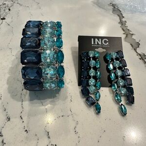 INC International Concepts Blue Cluster Earrings